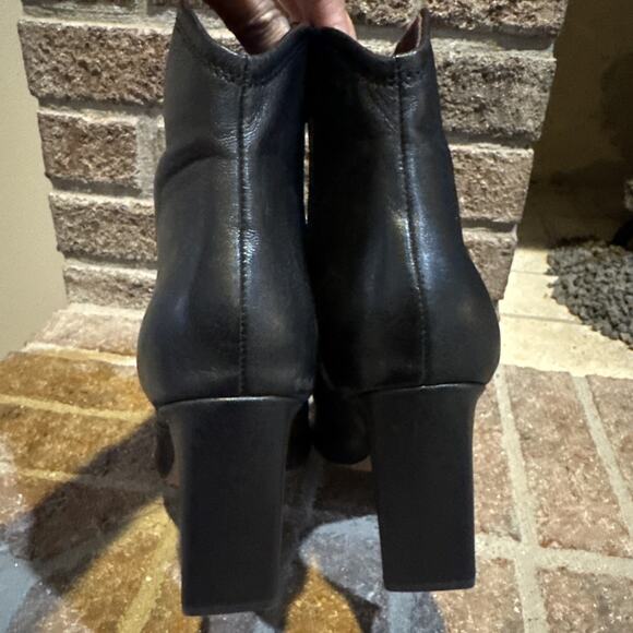 Franco Sarto Bayden Square Toe Boot Black Women's 10 Leather Chic Western - Picture 4 of 16